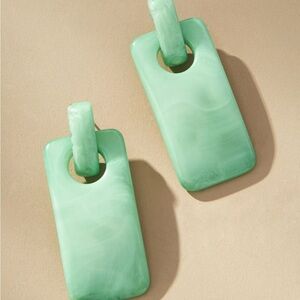 Anthropologie geometric resin earrings in mint green!